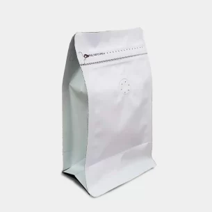 COFFEE BAG W PULL TAB LOCK & VALVE | MATTE WHITE (SSGZ-CFVMPEPT_WHITE)