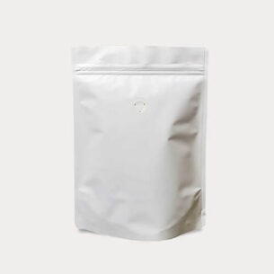 COFFEE POUCH W ZIP LOCK & VALVE | MATTE WHITE (SUPZ-CFVMPEM_WHITE)