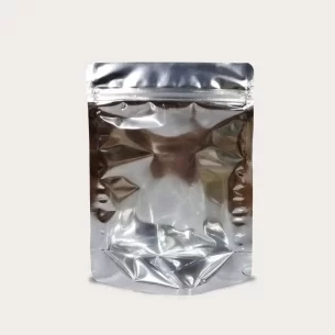 STAND UP POUCH W ZIP LOCK & WINDOW | CLEAR SILVER (SUPZ-1T1S)