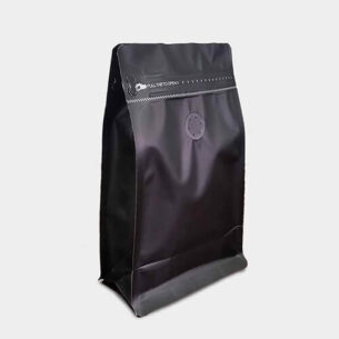 COFFEE BAG W PULL TAB LOCK & VALVE | MATTE BLACK (SSGZ-CFVMPEPT_BLACK)