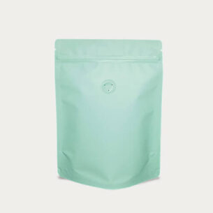 COFFEE POUCH W ZIP LOCK & VALVE | MATTE PASTEL GREEN (SUPZ-CFVMPEM_PASTELGREEN)
