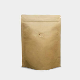 STAND UP POUCH W ZIP LOCK & COFFEE VALVE | YELLOW | KRAFT (SUPZ-CFYKF)