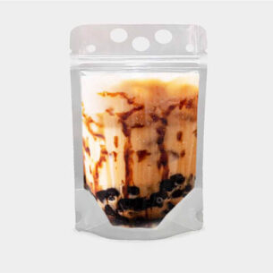 LIQUID POUCH W ZIPLOCK & HOLDER | CLEAR GLOSSY (SUPZ-LQHPPEG)