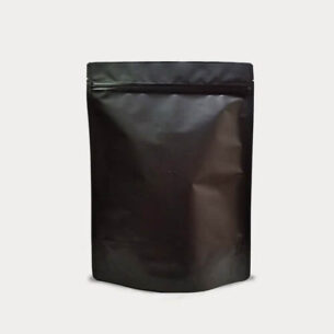 STAND UP POUCH W ZIP LOCK | ALUMINUM MATTE BLACK (SUPZ-ALUM_BLACK)