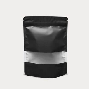 STAND UP POUCH W ZIP LOCK & WINDOW | MATTE BLACK (SUPZ-PEWM_BLACK)