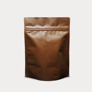 STAND UP POUCH W ZIP LOCK | ALUMINUM MATTE BROWN (SUPZ-ALUM_BROWN)