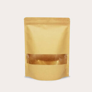 STAND UP POUCH W ZIP LOCK & WINDOW | KRAFT (SUPZ-YKWG)