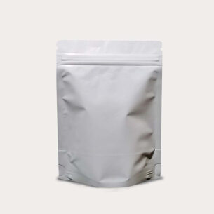 STAND UP POUCH W ZIP LOCK | GLOSSY WHITE (SUPZ-VMPEG_WHITE)