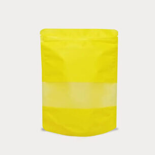 STAND UP POUCH W ZIP LOCK & WINDOW | MATTE YELLOW (SUPZ-PEWM_YELLOW)
