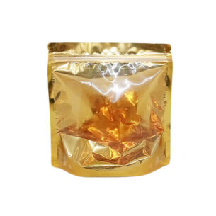 STAND UP POUCH W ZIP LOCK | SQUARE SHAPE CLEAR GOLD (SUPZ-1T1G_GLOSSY)
