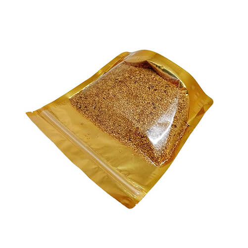 STAND UP POUCH W ZIP LOCK | SQUARE SHAPE CLEAR GOLD (SUPZ-1T1G_GLOSSY) - Image 4