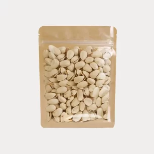 FLAT POUCH W ZIP LOCK | CLEAR + KRAFT (_3SSZ-1T1K)
