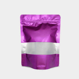 STAND UP POUCH W ZIP LOCK & WINDOW | MATTE VIOLET METALLIZED (SUPZ-VMPEWM_VIOLET)