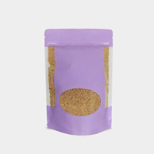 STAND UP POUCH W ZIP LOCK & WINDOW | OVAL VIOLET (SUPZ-CPPW_VIOLET)